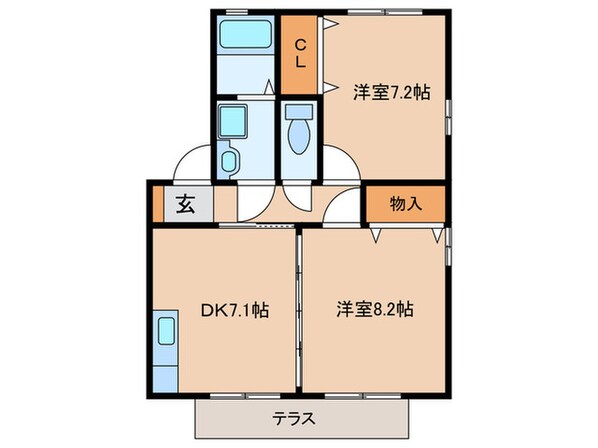 カーサタカラＡの物件間取画像